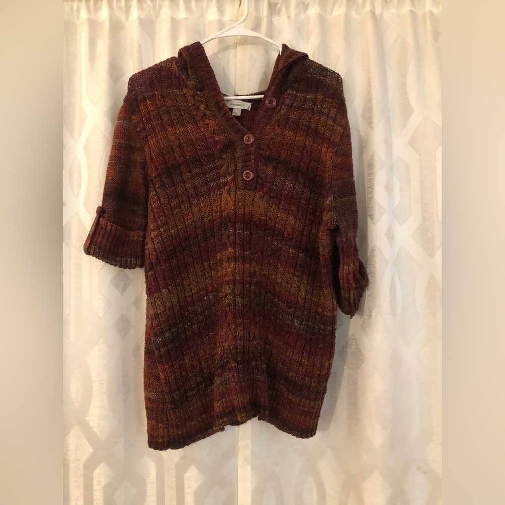 Dressbarn 2X women’s short sleeve hooded sweater
